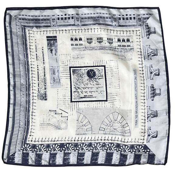 The Metroplotan Musem of Art Printed 100% Silk Handkerchief Scarf Made in Italy - Picture 4 of 6